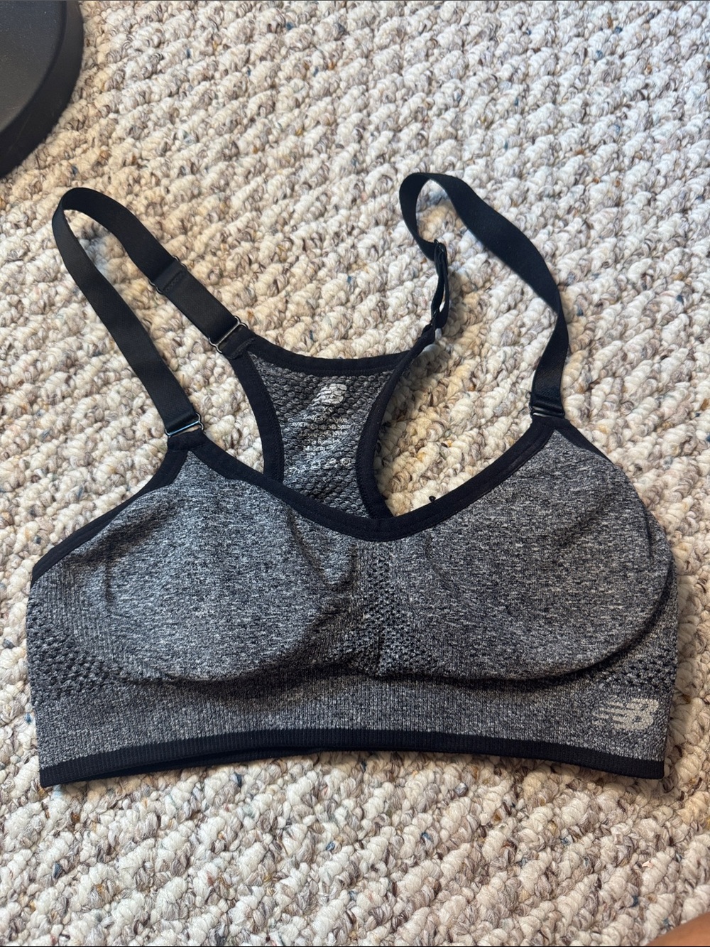 New Balance Heather Gray Racerback Seamless Sports Bra